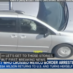 grey minivan car chase